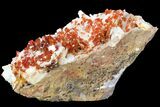 Ruby Red Vanadinite Crystals on Pink Barite - Morocco #80525-1